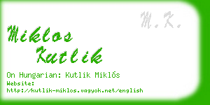 miklos kutlik business card